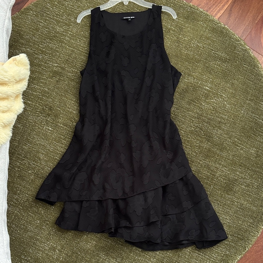 Gianni Bini Black Layered Mini Dress